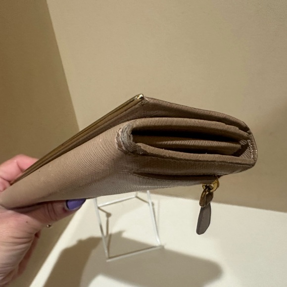 Prada Tan Saffiano Continental Double Snap Wallet - Picture 11 of 14